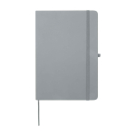 Notebook with rounded corners and soft cover, A5, ruled pages grey colour