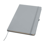 Notebook with rounded corners and soft cover, A5, ruled pages grey colour