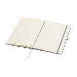 Notebook with rounded corners and soft cover, A5, ruled pages grey colour