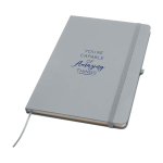 Notebook with rounded corners and soft cover, A5, ruled pages grey colour