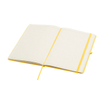 Notebook with rounded corners and soft cover, A5, ruled pages yellow colour