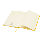 Notebook with rounded corners and soft cover, A5, ruled pages yellow colour