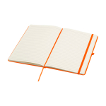 Notebook with rounded corners and soft cover, A5, ruled pages orange colour