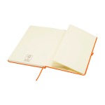 Notebook with rounded corners and soft cover, A5, ruled pages orange colour