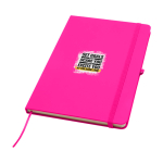 Notebook with rounded corners and soft cover, A5, ruled pages pink colour