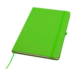 Notebook with rounded corners and soft cover, A5, ruled pages lime colour