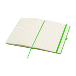 Notebook with rounded corners and soft cover, A5, ruled pages lime colour
