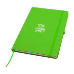 Notebook with rounded corners and soft cover, A5, ruled pages lime colour
