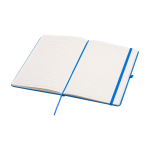 Notebook with rounded corners and soft cover, A5, ruled pages light blue colour