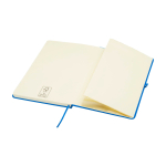 Notebook with rounded corners and soft cover, A5, ruled pages light blue colour