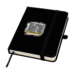 Hardcover notebook with soft-touch cover, A6, ruled pages black colour