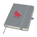 Hardcover notebook with soft-touch cover, A6, ruled pages grey colour