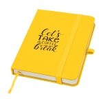 Hardcover notebook with soft-touch cover, A6, ruled pages yellow colour