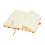 Hardcover notebook with soft-touch cover, A6, ruled pages orange colour