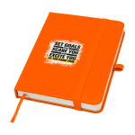 Hardcover notebook with soft-touch cover, A6, ruled pages orange colour