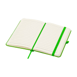 Hardcover notebook with soft-touch cover, A6, ruled pages lime colour