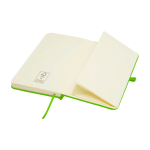 Hardcover notebook with soft-touch cover, A6, ruled pages lime colour