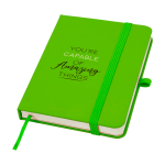 Hardcover notebook with soft-touch cover, A6, ruled pages lime colour