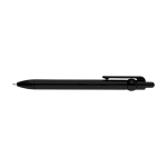 Recycled plastic pen with ball tip and clip, black ink black colour