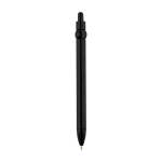 Recycled plastic pen with ball tip and clip, black ink black colour