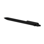 Recycled plastic pen with ball tip and clip, black ink black colour