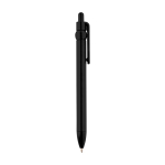 Recycled plastic pen with ball tip and clip, black ink black colour