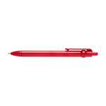 Recycled plastic pen with ball tip and clip, black ink red colour