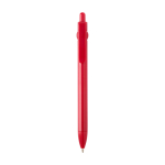 Recycled plastic pen with ball tip and clip, black ink red colour