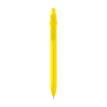 Recycled plastic pen with ball tip and clip, black ink yellow colour