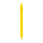 Recycled plastic pen with ball tip and clip, black ink yellow colour