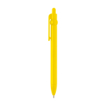 Recycled plastic pen with ball tip and clip, black ink yellow colour