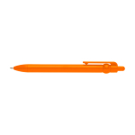 Recycled plastic pen with ball tip and clip, black ink orange colour