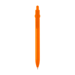 Recycled plastic pen with ball tip and clip, black ink orange colour