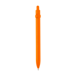 Recycled plastic pen with ball tip and clip, black ink orange colour