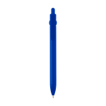 Recycled plastic pen with ball tip and clip, black ink royal blue colour