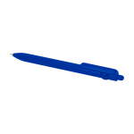 Recycled plastic pen with ball tip and clip, black ink royal blue colour