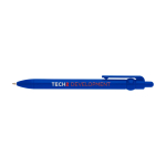 Recycled plastic pen with ball tip and clip, black ink royal blue colour