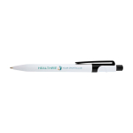 Sophisticated two-tone recycled plastic pen, blue ink black colour