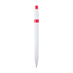 Sophisticated two-tone recycled plastic pen, blue ink red colour
