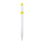 Sophisticated two-tone recycled plastic pen, blue ink yellow colour