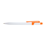 Sophisticated two-tone recycled plastic pen, blue ink orange colour