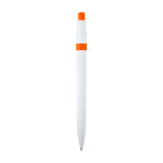 Sophisticated two-tone recycled plastic pen, blue ink orange colour
