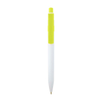 Sophisticated two-tone recycled plastic pen, blue ink lime colour