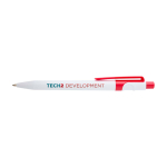 Sophisticated recycled plastic pen, black ink red colour