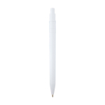 Sophisticated recycled plastic pen, black ink white colour