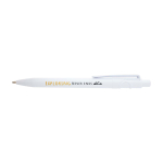 Sophisticated recycled plastic pen, black ink white colour