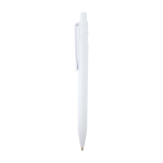 Sophisticated recycled plastic pen, black ink white colour