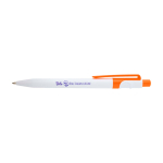 Sophisticated recycled plastic pen, black ink orange colour