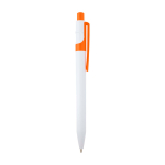 Sophisticated recycled plastic pen, black ink orange colour