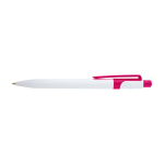 Sophisticated recycled plastic pen, black ink fuchsia colour